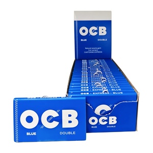 Papiers à rouler OCB Blue Double, fibres végétales naturelles, sans colorants, sans chlore, combustion lente et uniforme, 100 feuilles/carnet, 25 carnets/boîte - Product Image 5