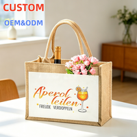 Sac en jute de haute qualité en gros, sac fourre-tout écologique avec impression de logo personnalisé, motif sérigraphié, grand sac en jute