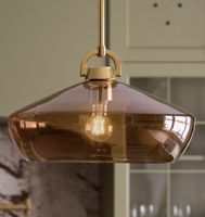 Luminaire suspendu moderne en laiton pour îlot de cuisine avec abat-jour en verre, lampe de plafond contemporaine pour salle à manger