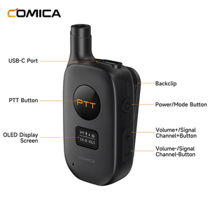 COMICA Seekcom M1 (dos unidades) Auriculares Mini Walkie Talkie UHF 22 Canales, Radio Bidireccional Inalámbrica con Clip, OLED a Prueba de Explosiones - Product Image 3