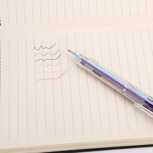 Stylo à bille transparent mignon de dessin animé 6 couleurs en gros, stylo rétractable multicolore créatif pour étudiants, personnalisé, en stock - Product Image 4