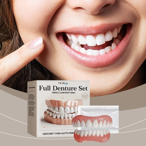 Novo Conjunto Durável Snop On de 2 Pares de Facetas Dentárias Superiores e Inferiores para Sorriso Perfeito, Prótese Completa Portátil para Clareamento Dental - Product Image 3