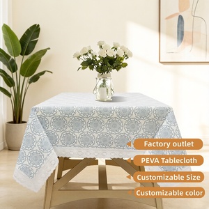 <span class=keywords><strong>Tovaglia</strong></span> Monouso in PEVA Non Tessuto, Impermeabile e Antimacchia, con Stampa Floreale Moderna, <span class=keywords><strong>Blu</strong></span> e Bianca, Direttamente dalla Fabbrica - Product Image 1