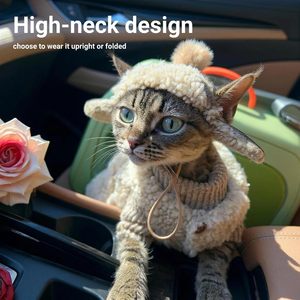 Conjunto de 2 Piezas de Ropa Clásica de Invierno para Gatos y Cachorros, Chaqueta de Lana de Cordero Suave y Cálida, Suéter de Punto Transpirable para Perros Pequeños y Gatitos, OEM - Product Image 5