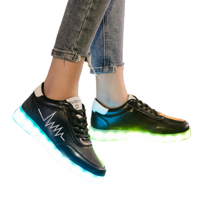 Chaussures de course LED colorées en PVC avec amorti pour hommes et femmes, montantes, pour printemps, été, automne - Product Image 2