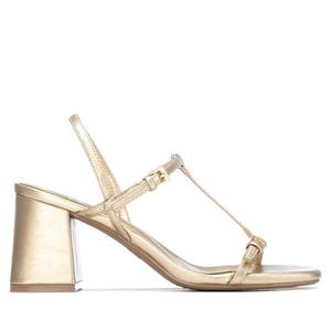 Sandales à talons pour femmes Xti, dorées, talon de 7 cm, taille 41 - Product Image 1