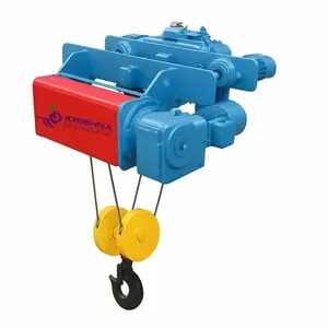 Krishna Electric Wire Rope <b>Hoist</b> 1 Ton 220V 1.5kW Blue Motor Steel Construction IP54 Protection - Product Image 1