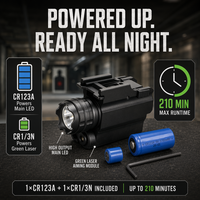 Combo laser vert clair 250LM LED avec fixation rapide pour entraînement au tir, lampe torche tactique compacte
