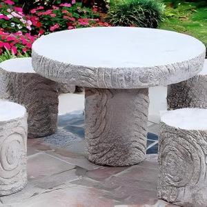 Conjunto <span class=keywords><strong>de</strong></span> Mesa y Sillas Redondas Modernas <span class=keywords><strong>de</strong></span> Granito para Decoración <span class=keywords><strong>de</strong></span> Jardín, Duraderas, Ecológicas, para Exteriores, Patio <span class=keywords><strong>de</strong></span> Villa, en Venta - Product Image 1