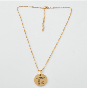 Collar de latón de moda <span class=keywords><strong>Mi</strong></span> <span class=keywords><strong>MAMA</strong></span> colgante español cadena en forma de O Collar chapado en oro para regalo de cumpleaños de la madre <span class=keywords><strong>MAMA</strong></span> - Product Image 1
