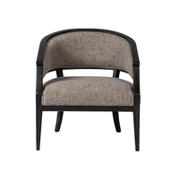 Fauteuil de détente en tissu fait main de style américain, fauteuil de salon de luxe léger, cadre en bois massif, design ergonomique pour