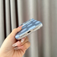 Coque de téléphone antichoc à pois électroplaquée bleu bordeaux coréen tendance pour iPhone 18 17 16 15 Pro Max