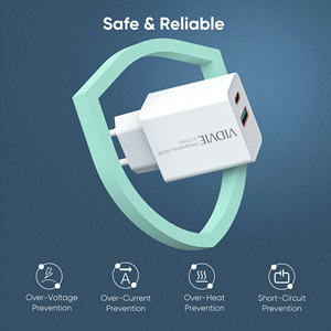 VIDVIE Usine Voyage USB Type C <span class=keywords><strong>PD</strong></span> 20W QC3.0 Téléphone Mobile Chargeur Mural à Charge Rapide Adaptateur Avec Câble - Product Image 3