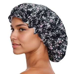 Bonnet imprimé QINGYAN, fabricant <span class=keywords><strong>professionnel</strong></span>, bonnet de nuit en satin à imprimé floral, bonnet réglable pour femmes, pour un usage quotidien - Product Image 1