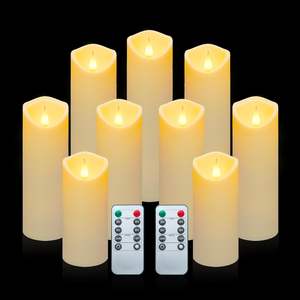 Bougies LED sans flamme personnalisables (taille et couleur) pour décoration intérieure de Noël, fenêtres, mariages et autres événements – Effet scintillant télécommandé – Offre spéciale - Product Image 1