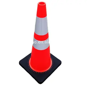 Slim PVC 28 Inch High Visible Safety Traffic Cone Roadway Safety Class 1 New PVC 700mm, 28" 150+100mm 360x360mm HONG QIAO CN;ZHE