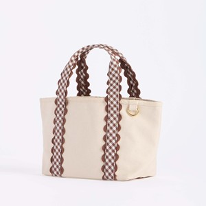 Bolso de Mano Pequeño de Lona con Logotipo Personalizado, Bolso de Hombro Casual para Mujer, Bordado con Borde Rojo Festoneado - Product Image 4