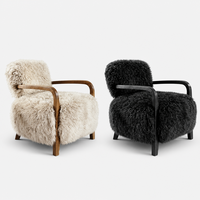 Fauteuil lounge Sherpa Mid-Century, fauteuil individuel pour salon, fauteuil d'appoint design pour la maison, fauteuil de détente