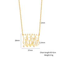 Collier et bracelet personnalisés en acier inoxydable avec pendentif découpé en forme de nom de chat ou de chien, chaîne réglable, cadeau personnalisé pour animaux de compagnie