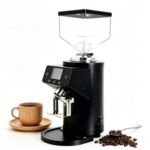 Moulin à café commercial robuste, meules plates de 100 mm, 800 W, machine à moudre les grains de café expresso professionnelle, sans agglomération, 1,5 L - Product Image 2