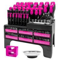 Jeu d'embouts de tournevis magnétiques en acier au chrome vanadium professionnel 118 pièces capuchon rotatif support démagnétiseur Chrome bricolage électronique