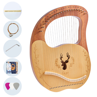 21 Strings Mahogany Lyre Harp Small Portable Lyre Instrument Mellow Tone Children Adult Present Factory Custom OEM ODM