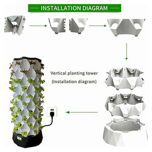 Skyplant Aeroponic Vertical para Tower Garden Sistema hidropónico Agricultura de plástico a la venta con Motor de núcleo y componentes de bomba - Product Image 3
