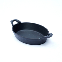 Ensemble de poêles à frire en fonte pratique ustensiles de cuisine en métal en gros pré-assaisonnés avec deux poignées en fer Design minimaliste écologique