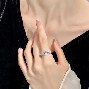 Minimalist 925 <b>Silver</b> 5*7mm Pear Cut Blue Topaz <b>Adjustable</b> <b>Rings</b> With Multistyle Water Drop Natural Crystal Stones Fine Jewelry - Product Image 4