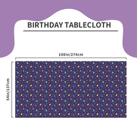 Nappe de table imperméable PLA motif Memphis violet, nappe de fête rectangulaire jetable écologique