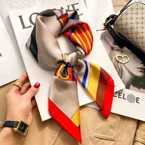 70 Nuevas Pañuelos Pequeños Cuadrados de Seda Artificial con Estampado Retro Francés, Adorno Versátil, Diadema Profesional, Pañuelo para el Cabello - Product Image 4