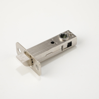 Serrure de porte de salle de bain en acier durable et zingué, double ouverture, avec cylindre en laiton, 60 mm, argent, pêne de serrure à pas variable, verrou de sécurité