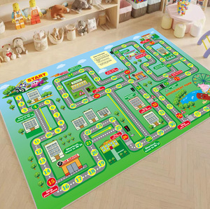 Enfants Parking Trafic Jouer Garçon Voiture Bande Dessinée Route Piste Tapis Allée Tapis De Sol - Product Image 4