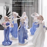 Petites décorations de style européen pour la maison : figurines en porcelaine blanche pour salon, meuble à vin, meuble TV, chambre à coucher – Beauté occidentale