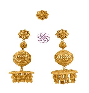 Juego De pendientes chapados en oro De 24K para mujer, aretes De lujo, placa o conjunto africano, joyería africana, 5 gramos - Product Image 1