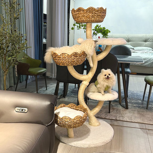 Modern Multi Level <b>Cat</b> <b>Tree</b> with Sisal Scratching Posts and Cozy Woven Beds for Indoor <b>Cats</b> - Product Image 6