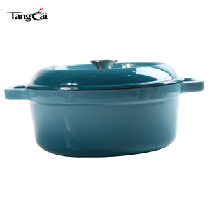 Cocotte en fonte écologique de 22 cm avec revêtement émaillé antiadhésif, compatible tous feux, pour la cuisson domestique - Product Image 2