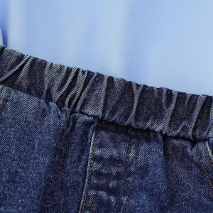 <b>Gold</b> Suppliers Verified Girl Kids <b>Clothes</b> Ruffled Short-sleeved T-shirt Bowknot Denim Pleated Skirt 2Pcs Child <b>Clothes</b> Summer - Product Image 5