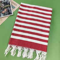 Turkish Beach Towel Striped Tassel Bath Towel Quick-Drying Absorbent Poly-cotton Modern Minimalist Large Size Multiple Styles