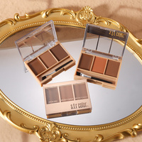 Palette de sourcils 3 couleurs, 1 cire à sourcils, 2 poudres à sourcils avec pinceau, multi-usages, longue tenue, pour un modelage naturel des sourcils, cosmétique de remplissage