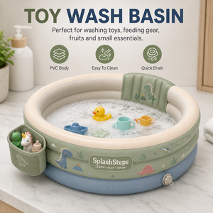 Piscina Inflable para Bebés 4 en 1 de PVC con Asiento Extraíble, Piscina de Juegos para Niños Pequeños, Piscina de Pelotas, Lavabo de Juguete - Product Image 6