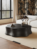 Table basse papillon en bois de noyer de qualité supérieure, style italien moderne et minimaliste, avec espace de rangement et design d'angle en arc, idéale pour les petits espaces