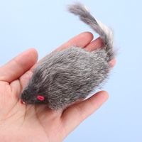 Jouet pour chat en fourrure de lapin, souris qui fait du bruit, jouet pour chat, jouets à mâcher et à mordre pour l'auto-entretenissement des chatons