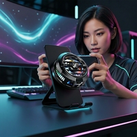Refroidisseur de téléphone magnétique F27 avec éclairage RGB, ventilateur de refroidissement semi-conducteur, clip arrière en ABS, support de bureau