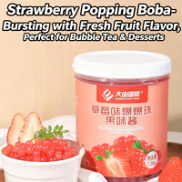 Perles éclatantes de tapioca saveur fraise pour Bubble Tea, ingrédients pour thé au lait Boba, OEM/ODM