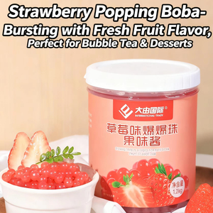 Perlas de Fresa Explosivas para Té de Burbujas, <span class=keywords><strong>Ingredientes</strong></span> para Té de Tapioca con Leche, OEM/ODM - Product Image 1