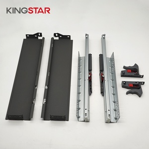 Système de tiroirs à fermeture douce KINGSTAR DIY H80 1,5 mm Q235 en métal, boîte à tiroirs fine, anti-traces de doigts, facile à installer - Product Image 4