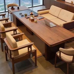 Juego de Mesa y Sillas de Té de Estilo Chino Moderno, Diseño Ovalado de Alta Gama en Madera de <span class=keywords><strong>Nogal</strong></span> Negro, para 2 Personas, Estilo Song - Product Image 3