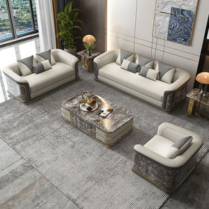 सेक्शनल सोफा विला लिविंग रूम सोफे घर के लिए ग्लॉस पेंट बैकरेस्ट सोफा घर के होटल अपार्टमेंट मॉल फर्नीचर के लिए - Product Image 2