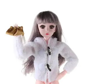 फैक्टरी प्रत्यक्ष बेच गुड़िया बदलते स्वेटर 60cm गुड़िया कपड़े फैशन बकसुआ फर कोट प्लेड खिलौना सामान